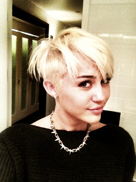 Shock Pics! Miley Cyrus Chops Off Hair, Shaves Down Side of Head
