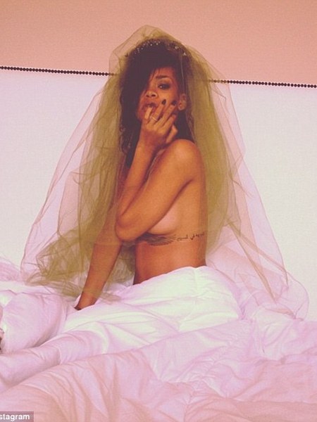 Extra Scoop: Rihanna ‘The Morning After’: Topless in a Wedding Veil
