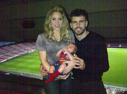 Baby Photo! Shakira and Gerard Pique Pose with Little Milan