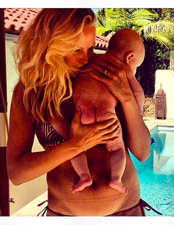 Pic! Malin Akerman Shows Off Baby Boy, Bikini Bod