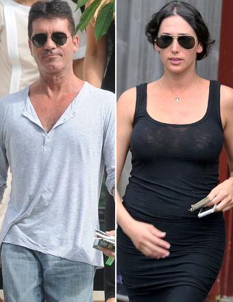 Simon Cowell and Lauren Silverman Take Romantic Beach Stroll