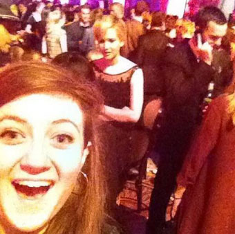 Jennifer Lawrence’s Secret ‘Catching Fire’ Date Revealed… Thanks to Fan Selfie!