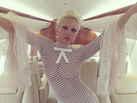 Lady Gaga Proves She Can Still Shock in Sheer Fishnet Jumpsuit